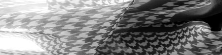 Delicate black and white silk chiffon in bright colors with geometric print. Surprisingly light,...