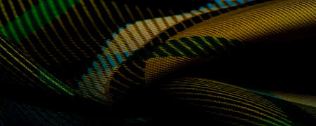 Texture, background, pattern, checkered fabric, yellow-green-white-blue colors, Scottish motifs in this fabric, your design with the sounds of bagpipes and fragrant whiskeyの写真素材