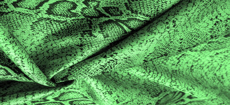fabric with a green snake skin pattern, African fabric, designer photo - safari in the country of...