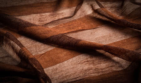 light transparent silk fabric in brown, Soft-touch material is available in a rainbow of colors to blend with the latest developments of your projectの写真素材