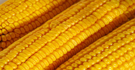 The corn plant is a tall annual grass with a stout, a cereal plant of the cereal family (Poaceae) and its edible grain. Corn is used as livestock feed, as food for humans, as biofuelの写真素材