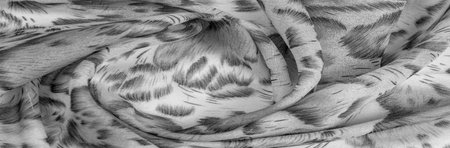 silk fabric in African style black and white. For designer, texture pattern, background collection.の写真素材