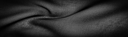 Dark black chiffon silk is a soft transparent fabric with a slight roughness (matte, creped) due to...