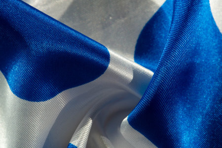 silk fabric, blue and white ovals, texture background, pattern, postcard,の写真素材