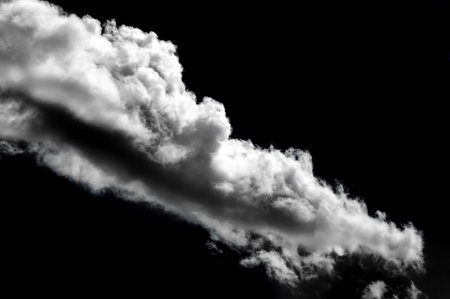 Photo of the sky with clouds, black and white image, convenient for design
