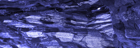 Texture. Dark blue fabric. Decorative background for Christmas girlish royal party. Luxury cute...