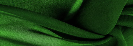 Texture. Background. Background. Dark green luxury shiny fabric texture, this is an abstract silk fabric backgroundの写真素材