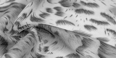 silk fabric in African style black and white. For designer, texture pattern, background collection.