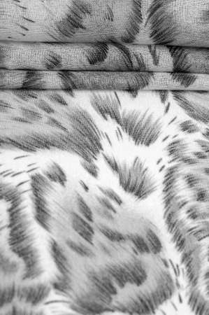 silk fabric in African style black and white. For designer, texture pattern, background collection.の写真素材