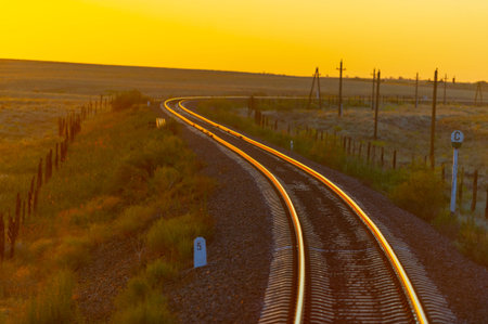 railway, railroad, rail, elevated. steppe.- is a means of transportation and passengers of trucks...