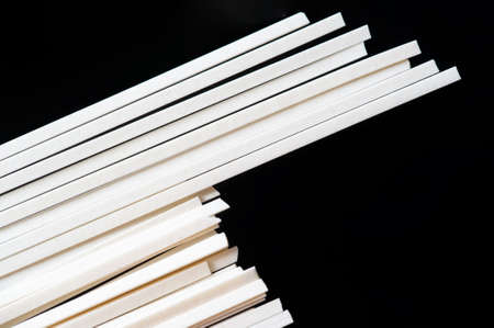 Linguine pasta. Linguini is usually made from both white flour and whole grains, but it was originally made from durum wheat. originated in Italy and is based on more traditional pastas.の写真素材