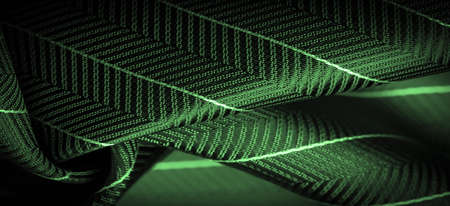 dark green silk fabric with a thin white stripe, textured pattern, composite textile, noble fabric textured drawing, composite textiles,の写真素材