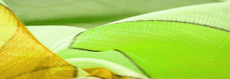 green, white and yellow geometric colors, similar to a veil of fine rayon silk. organza pattern. Texture. fine knitted fabric - light transparent,の写真素材