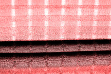 simple red fabric with lines. The lines formed by the extraction of the thread,の写真素材