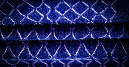 Blue woolen fabric, Woolen shawl with threads on the fabric. This wool print shawl was created especially for the modern woman who knows her mind. Pair this stunning stole with a western suitの写真素材