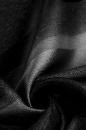 The silk scarf is dark in color. Black white blurred stripes. Delicate long gradient color stole, soft hand feeling, stylish and comfortable. The scarf will add sophistication to your Design.の写真素材