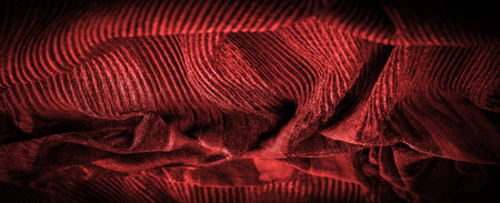 Crepe deep red, is a fabric of silk, wool or synthetic fibers with a distinctly clear, crimped...