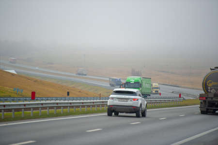 Freight road transportation. The transport of goods directly from the origin to the destination is known as door-to-door delivery or, more formally, as multimodal transport Russia Chelny 05 11 2020のeditorial素材