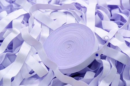 Braid Light blue vintage woven trim, soft cotton but I think it might be rayon. Suitable for your design, texture, background, pattern.の写真素材