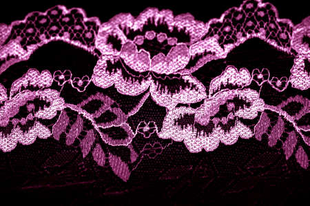 Pink lace. Unique design Handmade black and white stretch lace. Accessories. Elegant, calm, naive fabric. Jacquard. High quality customized handmade accessories. Lingerie fabricsの写真素材