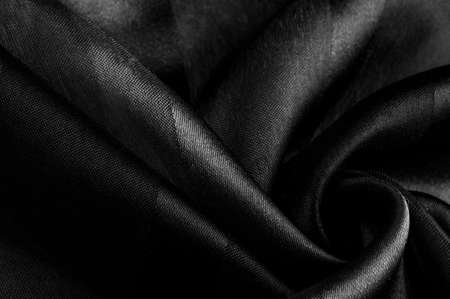 The silk scarf is dark in color. Black white blurred stripes. Delicate long gradient color stole, soft hand feeling, stylish and comfortable. The scarf will add sophistication to your Design.の写真素材