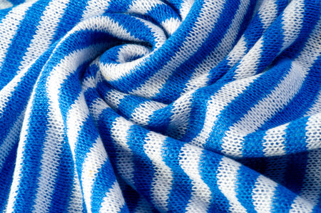The bottom is knitted with white and blue stripes. Russian telnyashka. It is an iconic uniform worn...