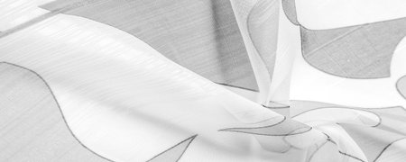 black and white, monochromatic geometric colors, similar to a veil made of thin viscose silk....