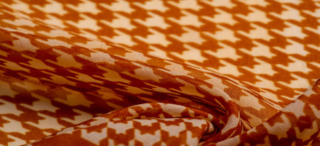 Delicate brown silk chiffon in vibrant colors with geometric print. Surprisingly light, smooth,...
