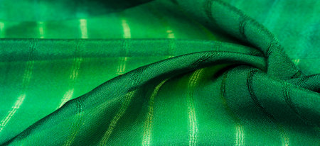 simple green fabric with lines. The lines formed by the extraction of the thread, Texture, background,の写真素材