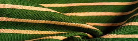 fabric from green and white woolen stripes, woolen knitwear that is elegant and pleasant to work with. Great for your projects. Texture, patternの写真素材