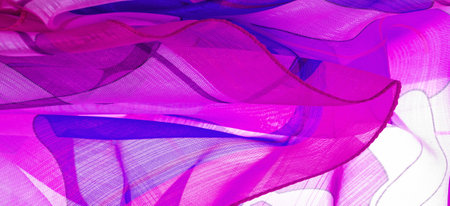 white, red and blue geometric colors, similar to a veil of fine viscose silk. organza pattern. Texture fine knitted fabric - light transparent,の写真素材