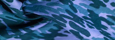 blue silk fabric, abstraction, copyright print, military camouflage fleece fabric, your designs will allow you to be military, textureの写真素材