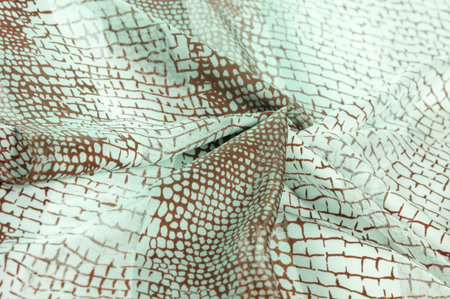 python skin silk fabric, brown pattern, african theme, fulvous, lurid, grayish-brown. Texture....
