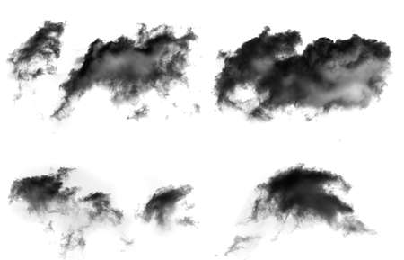 clouds isolated on white, close up. Design photography.の写真素材