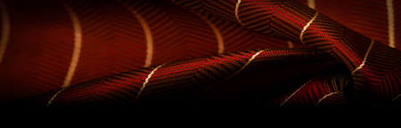 dark red, brown silk fabric with a thin white stripe, textured pattern, composite textile, noble fabric. textured drawing, composite textiles,の写真素材
