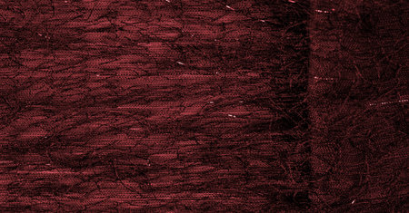 Red silk fabric in burgundy color with sequins and yarns on the surface of the fabric. This ombre...