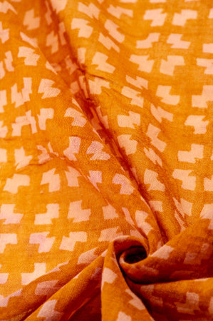 Orange thin woolen fabric, Abstract pattern, Elastic fabric, Suitable for design, projects and...