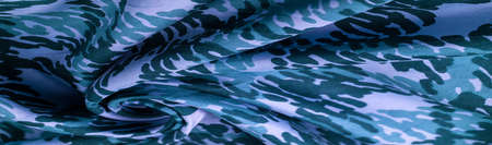 blue silk fabric, abstraction, copyright print, military camouflage fleece fabric, your designs will allow you to be militaryの写真素材