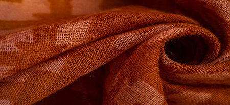 Orange thin woolen fabric, Abstract pattern, Elastic fabric, Suitable for design, projects and...
