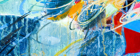 Abstraction. colorful painting on canvas. Oil painting colorful texture. Abstract Fragment of...