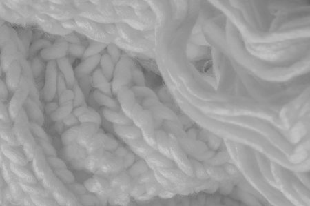 White knitted wool scarf. Large chunky knit. Gorgeous winter handmade wool scarf - Deep snow band -...