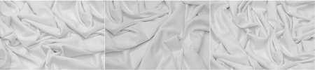 White silk fabric with a lustrous sheen Characterized by surrounding horizons of pleats Ideal for use as lanterns or textures When draping textures for a soft and elegant lookの写真素材