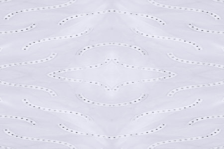 Seamless kaleidoscope. The fabric is silky white and gray. An ultra-modern print and a delicate,...