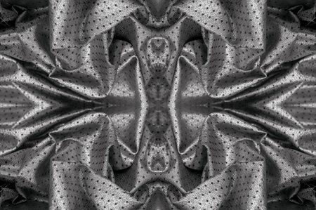 seamless. Fabric with a metallic sheen in small polka dots. black.の写真素材