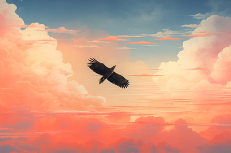 Known for its majestic appearance and strong symbolism in the United States. Recognized as the national bird of the United States since 1782. Found near bodies of waterの写真素材