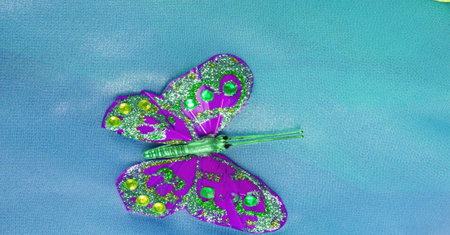 seamless. The blue-green colors of the fabric are inlaid with flora and fauna. My fancy dress. I think about incomprehensible, strange things and try to create a world around them.の写真素材