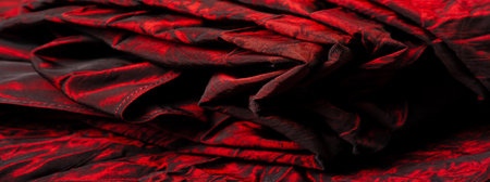 Red fabric. Rich texture, nice rough hand combined with its own visual graininess. A fresh yet supply and simple material with a variety of stripes making it the perfect choice for your design.の写真素材