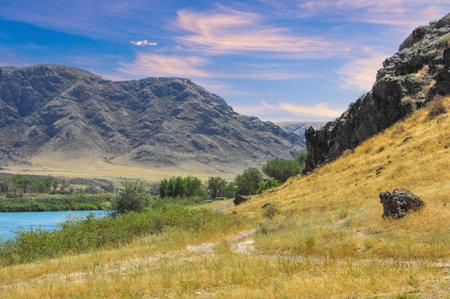the breathtaking beauty of a serene sunset over the river. Relax and unwind in the tranquil...