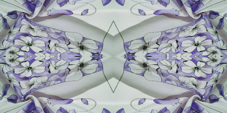 silk fabric, blue and white with green shades, Smooth elegant sheer fabric, divided on a white background. background texture,の写真素材