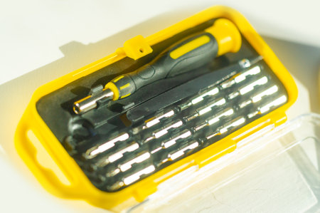 Compact and portable for easy storage and transport Includes a variety of common wrench sizes and screwdriver heads Suitable for small repairs.DIY projects.and everyday tasks.の写真素材